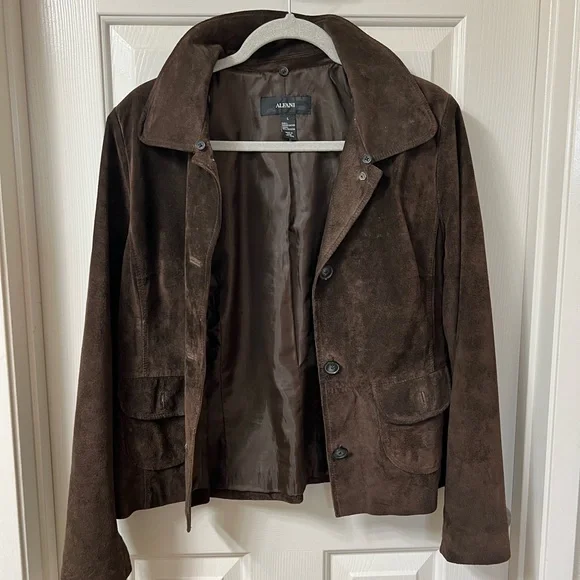 Alfani Dark Brown Leather Jacket - Picture 1 of 2